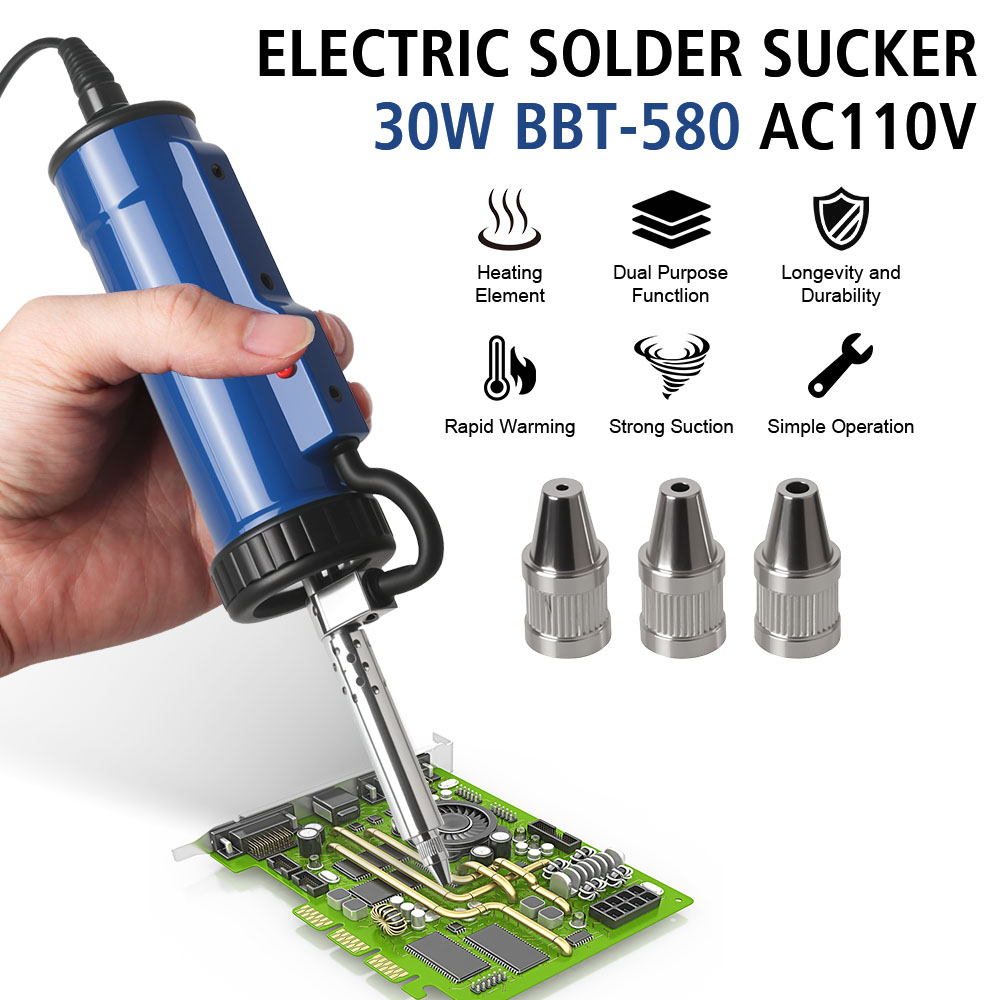 Pompe de retrait avec 3 buses  - Desoldering Pump Electric Vacuum Station avis et prix