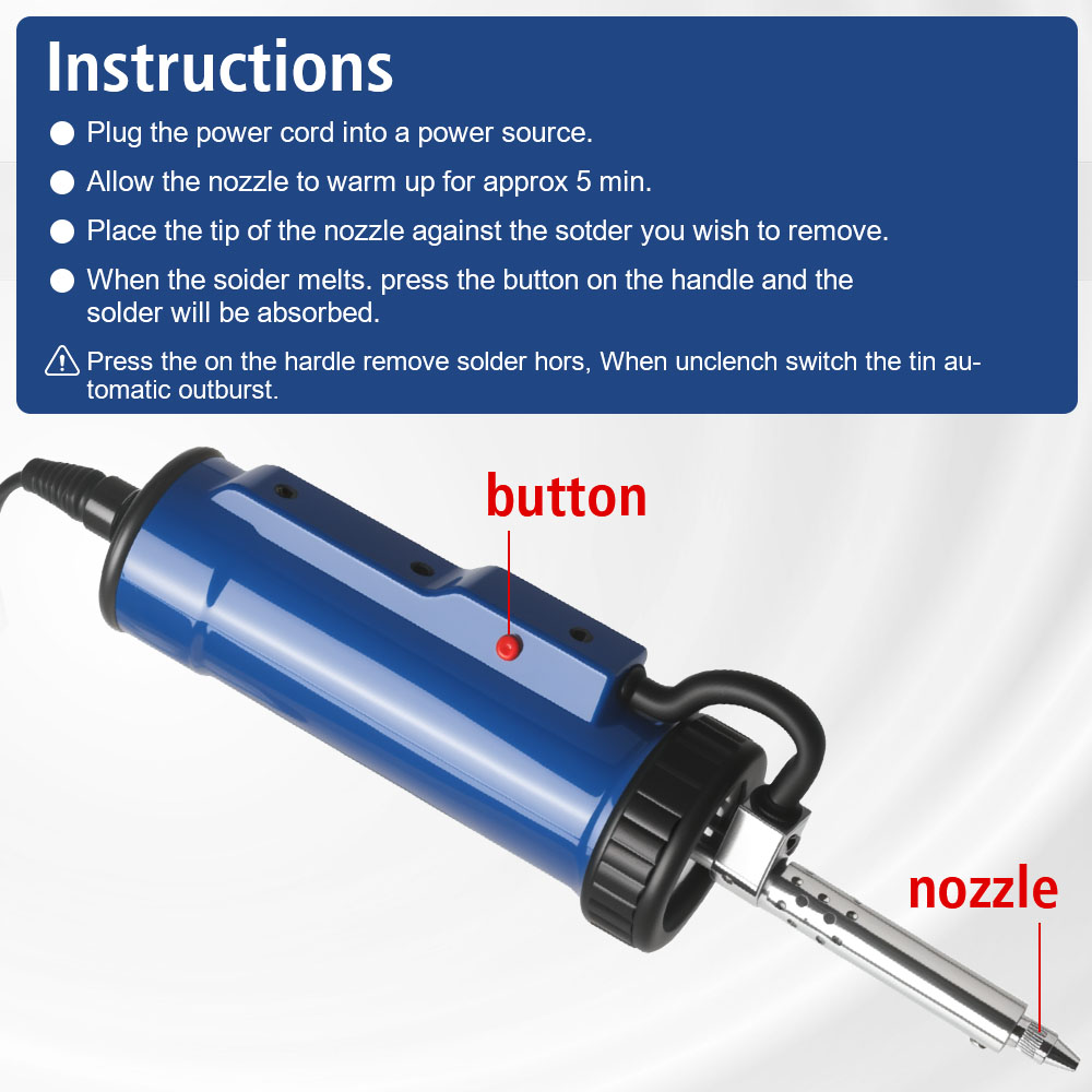 Pompe de retrait avec 3 buses  - Desoldering Pump Electric Vacuum Station avis et prix